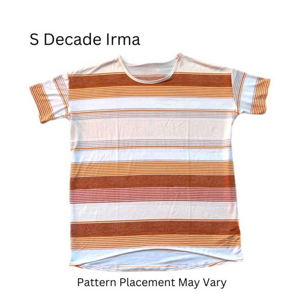 LuLaRoe Women's Striped Tunic - Orange and White